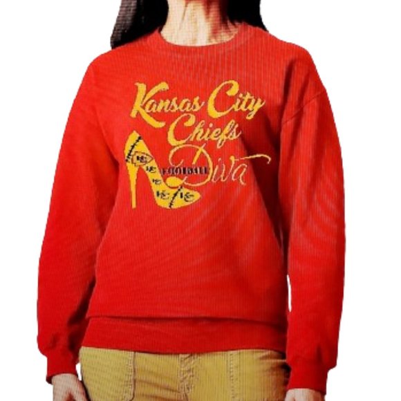 Kansas City Football Diva Red Sweatshirt. - Picture 1 of 2